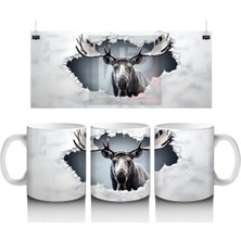 Bulutların Üzerinde Geyik Figürü – Baskılı Kupa