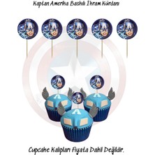 Kaptan Amerika Temalı Tema Uygun Ikram Kürdanı 10 Adet