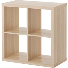 IKEA Kallax Raf Ünitesi 77 x 77 cm Ağartılmış Meşe Görünümlü Açık Duvara Sabitlenebilir
