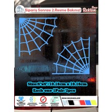 Araba Camı Için Köşe Örümcek Ağı Sticker – 2’li Set 10X10 cm