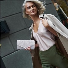 Kadınların Akşam Partisi Için Çıkarılabilir Omuz Askılı Parıldayan Pürüzsüz Kavisli Crossbody Çanta