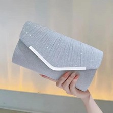 Kadınların Akşam Partisi Için Çıkarılabilir Omuz Askılı Parıldayan Pürüzsüz Kavisli Crossbody Çanta