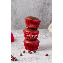 Trend Hediye Sepeti Muffin Cupcake Kek Kalıbı, Kırmızı Muffin Kek Kağıdı Takribi 200 Adet Mini Boy 30x20 cm