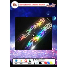 Alev Desenli Araba Sticker Seti – 2'li | Suya Dayanıklı, Sportif Modifiye Çıkartma