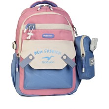 Relaxion 1513 Çok Gözlü Okul ve Günlük Sırt Çantası – Mini Aksesuar Hediyeli