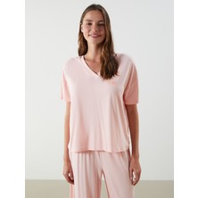 Lc Waikiki Yeni Sezon V Yaka Cicekli Kadin Kaprili Pijama Takimi - S5H122Z8