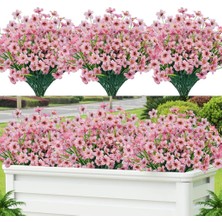 12LI Set Yapay Çiçek Sazlı Mine Pembe Renk 5 Dallı 33CM