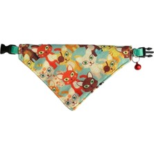 Desenli Fular Bandana Kedi Tasması 3'lü Set