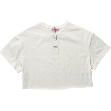 Fiora Ekru Crop Basic Tshirt