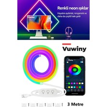 Sese Duyarlı Mobil Uygulamalı USB Neon Rgb-Ic Esnek Akıllı LED Şerit (3 Metre)