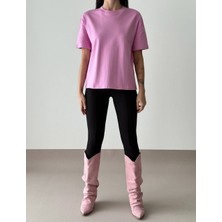 Parker Pembe Oversize Basic Tshirt