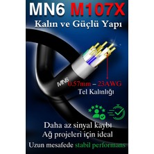 MN6 M107X 40 Metre Internet Kablosu/Cat6 23AWG Utp 0,57mm/İki Kat Korumalı/ethernet kablosu 40 metre/iç Dış Mekan uyumlu