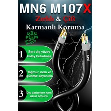 MN6 M107X 40 Metre Internet Kablosu/Cat6 23AWG Utp 0,57mm/İki Kat Korumalı/ethernet kablosu 40 metre/iç Dış Mekan uyumlu