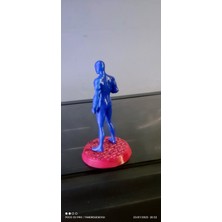 3D Baskı Süper Kahraman Figürü - Dekoratif Koleksiyon Figürü (Mavi - 12 Cm)