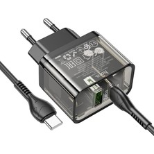 Hoco N34 PD20W Usb+Type-C + Type-C Kablo Hızlı Şarj Adaptör SETI-(1903) - MONAS1581-6173