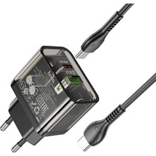 Hoco N34 PD20W Usb+Type-C + Type-C Kablo Hızlı Şarj Adaptör SETI-(1903) - MONAS1581-6173