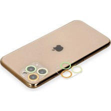 iPhone 11 Pro Max Renkli Kamera Lens Koruma Cam - Sarı-Turuncu - MONAS5380-7752