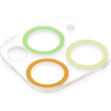 iPhone 11 Pro Max Renkli Kamera Lens Koruma Cam - Sarı-Turuncu - MONAS5380-7752