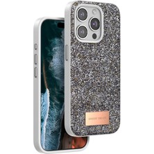iPhone 15 Pro Max Bright Simli Kapak - Gümüş - MONAS4676-3743