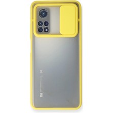 Xiaomi Mi 10T Kılıf Palm Buzlu Kamera Sürgülü Silikon - Sarı - MONAS5863-1136