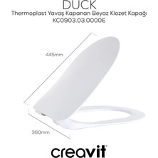 Creavit TP329 Terra Rim-Off Asma Klozet ve Yavaş Kapanan Kapak