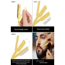 Paslanmaz Çelik Sakal Usturası Gold Jiletsiz