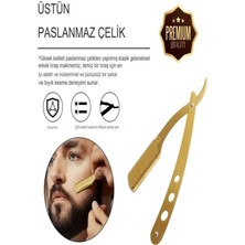 Paslanmaz Çelik Sakal Usturası Gold Jiletsiz
