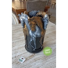 Dönen Atlar Vazo Üç Boyutlu Tam Dolu Polyester