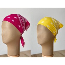 Aida Jewelss %100 Pamuklu Klasik Desen Unisex 2li Bandana Seti Renkli Bandana Etnik Desenli  Bandana