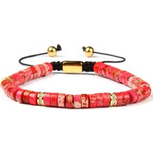 Omark Cotton Kırmızı Taşlı Bileklik