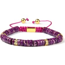 Omark Cotton Mor Taşlı Bileklik