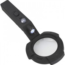 7 LED Aydınlatma Fener Pusula 4x Büyütme Okuma Büyüteç  TH-600557