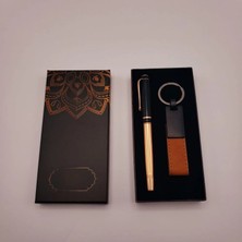 Deri Anahtarlık ve Bakır Roller Kalem Seti