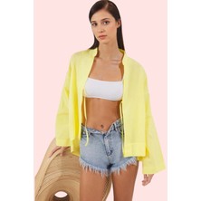 Kadın Relaxed Kalıp Pamuk Plaj Gömleği Yaz Aylarının Vazgeçilmezi Günlük Kullanım Hafta Sonu