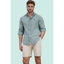 Erkek Regular Fit Keten Gömlek Düz Desen Uzun Kol Günlük Kullanım Yaz Aylarının Vazgeçilmezi