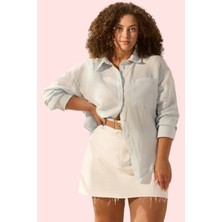 Kadın Büyük Beden Oversize Keten Gömlek Günlük Stil Özel Günler Yaz Aylarının Vazgeçilmezi