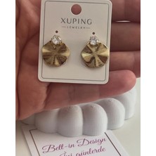 Xuping Gold Işıltılı Çelik Kadın Küpe