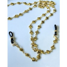 Thinblack Gözlük Aksesuarları Altın Kaplama Kalpli Gözlük Zinciri