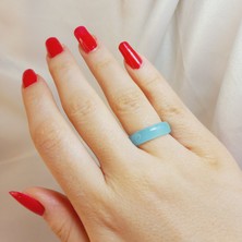 Crystal Atelier Sertifikalı Doğal Akik Taşı Nazar Yüzüğü