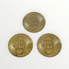 Bitcoin Hatırapara, 40 Mm. Çapında Metal, 3 Adet