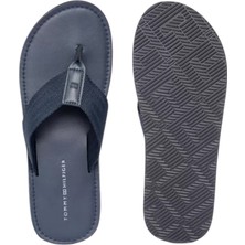 %100 Deri Erkek Parmak Arası Lacivert Terlik