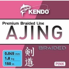 Kendo Ajing Premium Braided Line Pink 150M Örgü Ip 0.065MM