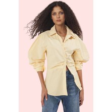 Kadın Düz Desenli Gömlek Yaka Uzun Kollu Casual Stil Günlük Kullanım Yaz Aylarının Vazgeçilmezi