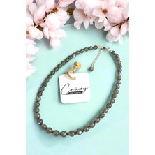 6 mm Hakiki Labradorit & Hematit Doğaltaşlı 925 Ayar Gümüş Kadın Kolye