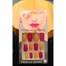 Monalisa Home Simli Çift Renk Takma Tırnak