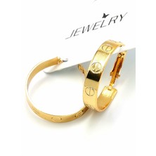 Altın Sarısı Halka Kararmaz Lüks Küpe