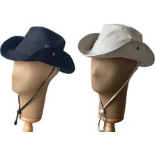 Rupen Kraft Yazlık Katlanabilir 2li Safari Fötr Cotton Kovboy Şapkası (2 Adet)