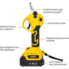 İyisi Yok Sarjlı Çift Bataryalı Çantalı Budama Makası Sarı