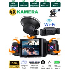 CC40 Full Hd Araç Güvenlik Kamerası – 4 Kameralı, Gece Görüşü, Türkçe, Wifi Destekli