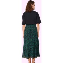 Kadın Maxi Kloş Animal Desenli Etek Astarlı Polyester Günlük Stil Yaz Aylarının Vazgeçilmezi